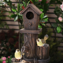 Garden Gear Bird House and Bucket LED Water Feature with 2 Birds - Size: 42 x 50 x 76cm - Grey - Wilko - thumbnail 4
