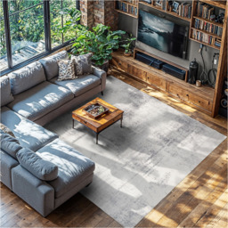 tectake Nadira Black and Beige Abstract Pattern Non-Slip Rug 340 x 240cm - Size: 0.6 x 240 x 340cm - Beige/Grey - Wilko - thumbnail 3