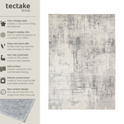 tectake Nadira Black and Beige Abstract Pattern Non-Slip Rug 340 x 240cm - Size: 0.6 x 240 x 340cm - Beige/Grey - Wilko - thumbnail 5