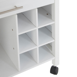Premier Housewares Top 1 Drawer White and Bamboo Kitchen Trolley - Size: 65 x 35 x 79cm - Wilko - thumbnail 5