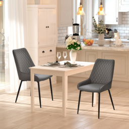 Portland Set Of 2 Grey PU Leather Dining Chair - Wilko - thumbnail 6