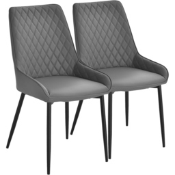 Portland Set Of 2 Grey PU Leather Dining Chair - Wilko - thumbnail 3