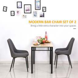 Portland Set Of 2 Grey PU Leather Dining Chair - Wilko - thumbnail 7