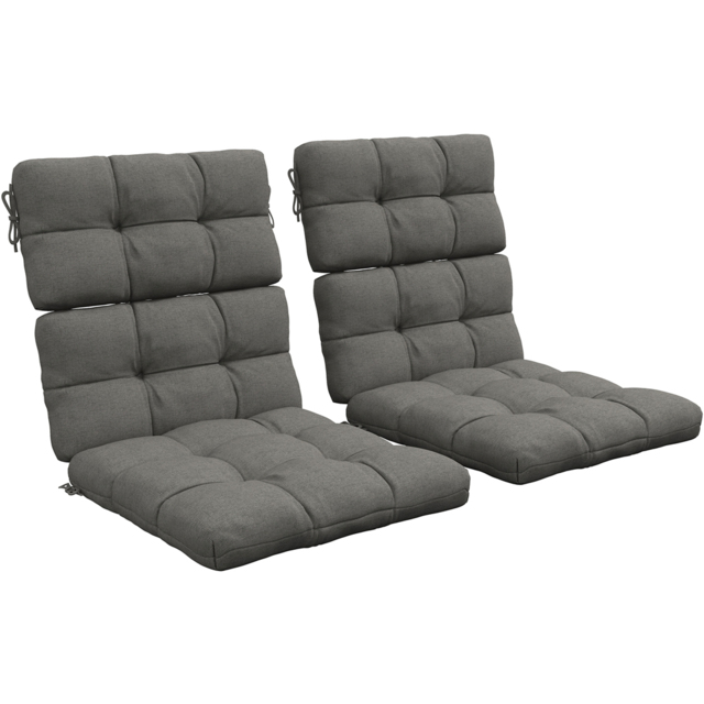Outsunny Charcoal Grey 2 Piece Back and Seat Replacement Cushion 51 x 56cm - Size: 32 x 18 x 8cm - Wilko - image 1