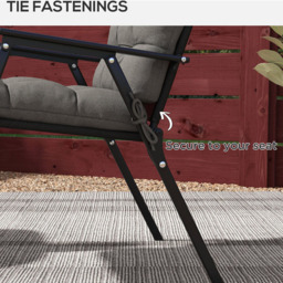 Outsunny Charcoal Grey 2 Piece Back and Seat Replacement Cushion 51 x 56cm - Size: 32 x 18 x 8cm - Wilko - thumbnail 6