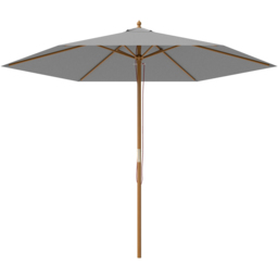 Outsunny Light Grey Wood Garden Sun Shade Parasol 2.5m - Size: 2m - Wilko - thumbnail 1