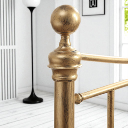 OAT Home Hampstead King Size Antique Brass Effect Metal Bed - Wilko - thumbnail 6