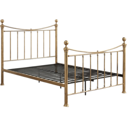 OAT Home Hampstead King Size Antique Brass Effect Metal Bed - Wilko - thumbnail 3