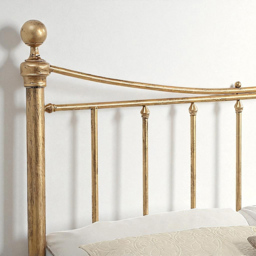 OAT Home Hampstead King Size Antique Brass Effect Metal Bed - Wilko - thumbnail 4