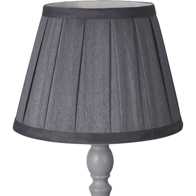 Lighting Collection Barnes Dark Grey Pleated Tapered Lamp Shade 20cm - Size: 18 x 21.5 x 21.5cm - Charcoal Grey - Wilko - image 1