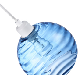 Happy Homewares Circular Ribbed Midnight Blue Glass Non Electric Pendant Shade - Size: 18 x 20 x 20cm - Wilko - thumbnail 5