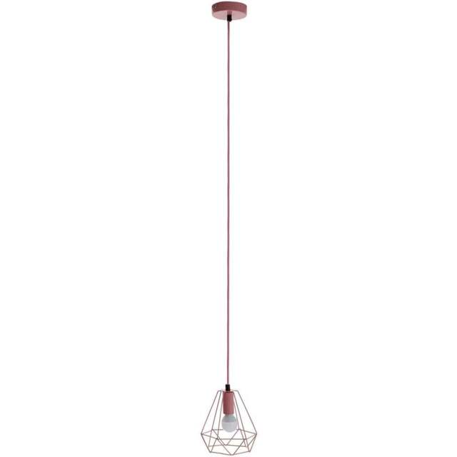 Premier Housewares Beli Pink Metal Wire Pendant Light - Size: 16 x 16 x 115cm - Wilko - image 1