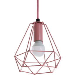 Premier Housewares Beli Pink Metal Wire Pendant Light - Size: 16 x 16 x 115cm - Wilko - thumbnail 5