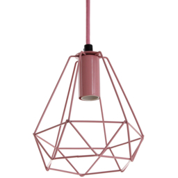 Premier Housewares Beli Pink Metal Wire Pendant Light - Size: 16 x 16 x 115cm - Wilko - thumbnail 4