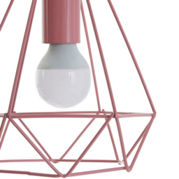 Premier Housewares Beli Pink Metal Wire Pendant Light - Size: 16 x 16 x 115cm - Wilko - thumbnail 6