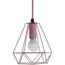 Premier Housewares Beli Pink Metal Wire Pendant Light - Size: 16 x 16 x 115cm - Wilko - thumbnail 3