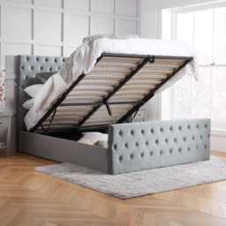 Marquis Super King Grey Velvet Ottoman Bed - Birlea - Wilko - thumbnail 5