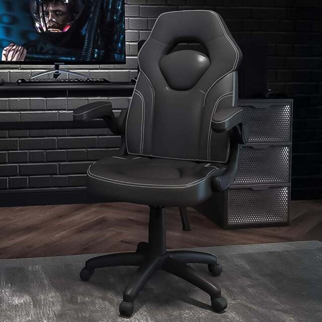 FWStyle X10 Black Faux Leather Racer Style Gaming Chair - Size: 117 x 67 x 63cm - Wilko - image 1