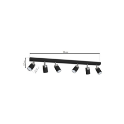 Milagro Joker Black and Silver Ceiling Lamp 230V - Size: 6 x 90 x 17cm - Wilko - thumbnail 7