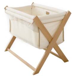 Clair de Lune Baby Cream Organic Foldable Crib - Size: 68 x 54 x 87cm - Wilko - thumbnail 1