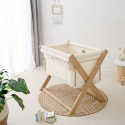 Clair de Lune Baby Cream Organic Foldable Crib - Size: 68 x 54 x 87cm - Wilko - thumbnail 3