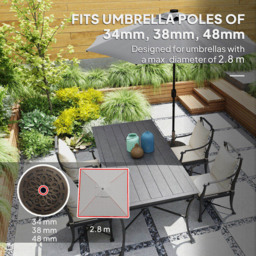 Outsunny Bronze Resin Parasol Base with Wheels 21kg - Size: 42 x 48 x 48cm - Brown - Wilko - thumbnail 7