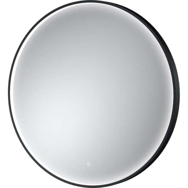 nuie Black Framed LED Touch Sensor Mirror 800mm - Size: 800 x 800 x 47mm - Wilko - image 1