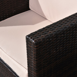 Outsunny 2 Seater Brown Rattan Sofa Set with Cushions - Wilko - thumbnail 4