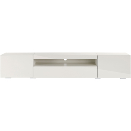 MMT Furniture Designs 3 Door Single Shelf Matt Gloss White Modern TV Unit - Size: 36.5 x 200 x 40cm - Wilko - thumbnail 3
