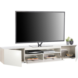 MMT Furniture Designs 3 Door Single Shelf Matt Gloss White Modern TV Unit - Size: 36.5 x 200 x 40cm - Wilko - thumbnail 7
