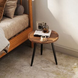 HOMCOM Chestnut Wood Effect Side Table - Size: 39 x 40 x 40cm - Brown - Wilko - thumbnail 6