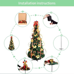 AMOS Pre Lit Warm White LED Pop Up Green Artificial Christmas Tree 6ft - Wilko - thumbnail 3