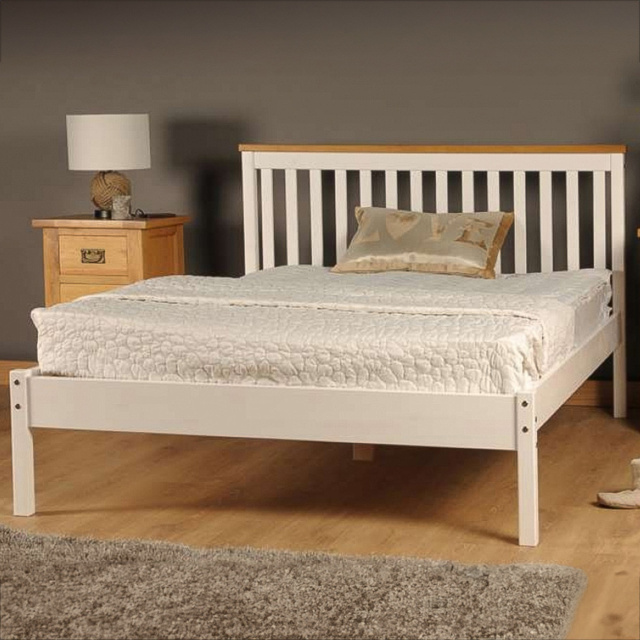 Brooklyn Double White Low Foot End Wooden Bed Frame - Wilko - image 1