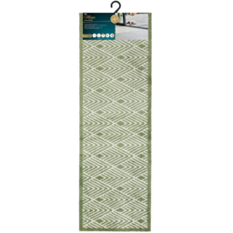 JVL Mega Green Geo Latex Backed Door Mat and Runner Set - Size: 150 x 57 x 4cm - Wilko - thumbnail 6