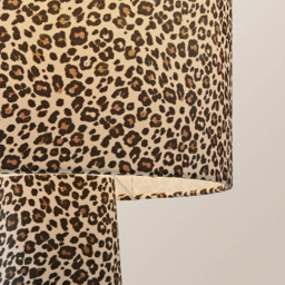ValueLights Bertie Leopard Print Full Fabric LED Table Lamp - Size: 40 x 28 x 28cm - Cream - Wilko - thumbnail 4