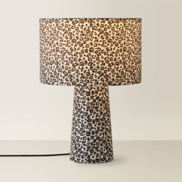 ValueLights Bertie Leopard Print Full Fabric LED Table Lamp - Size: 40 x 28 x 28cm - Cream - Wilko - thumbnail 6