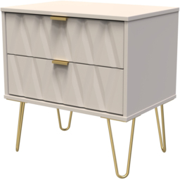 Crowndale Diamond 2 Drawer Kashmir Matt Side Table Ready Assembled - Size: 60 x 58 x 40cm - Wilko - thumbnail 3