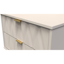 Crowndale Diamond 2 Drawer Kashmir Matt Side Table Ready Assembled - Size: 60 x 58 x 40cm - Wilko - thumbnail 5