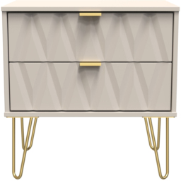 Crowndale Diamond 2 Drawer Kashmir Matt Side Table Ready Assembled - Size: 60 x 58 x 40cm - Wilko - thumbnail 7
