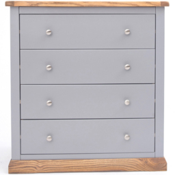 Bicarri 4 Drawer Dark Grey Chest of Drawers with Chrome Knobs - Wilko - thumbnail 4