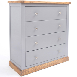 Bicarri 4 Drawer Dark Grey Chest of Drawers with Chrome Knobs - Wilko - thumbnail 3