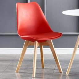 Eva Red Padded Single Dining Chair - Size: Set of 1 - MCC - Wilko - thumbnail 1