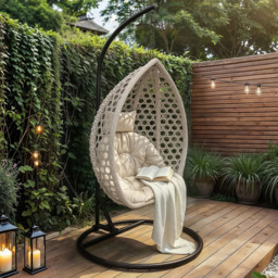 SOLACE+CO Lola Grey Garden Swing Chair - Size: 1 Seater - Wilko - thumbnail 1