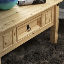 Vida Designs Corona Single Drawer Pine Coffee Table - Size: 56 x 94 x 44cm - Brown - Wilko - thumbnail 4