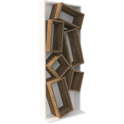 Decorotika Carmen 6 Shelf White and Walnut Bookcase - Size: 153.6 x 60 x 24cm - Multi - Wilko - thumbnail 6