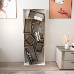 Decorotika Carmen 6 Shelf White and Walnut Bookcase - Size: 153.6 x 60 x 24cm - Multi - Wilko - thumbnail 5
