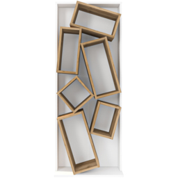Decorotika Carmen 6 Shelf White and Walnut Bookcase - Size: 153.6 x 60 x 24cm - Multi - Wilko - thumbnail 3