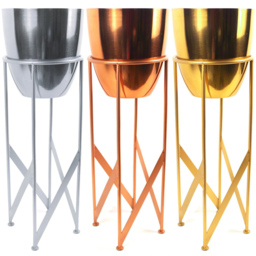 Botanik Copper Metal Plant Stand Planter with Stand 55 x 19cm - Size: 55 x 19 x 19cm - Wilko - thumbnail 4