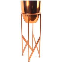 Botanik Copper Metal Plant Stand Planter with Stand 55 x 19cm - Size: 55 x 19 x 19cm - Wilko