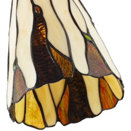 Happy Homewares Amber Stained Glass Tiffany Pendant Light Shade with Coloured Gems - Size: 20 x 17 x 17cm - Yellow - Wilko - thumbnail 6